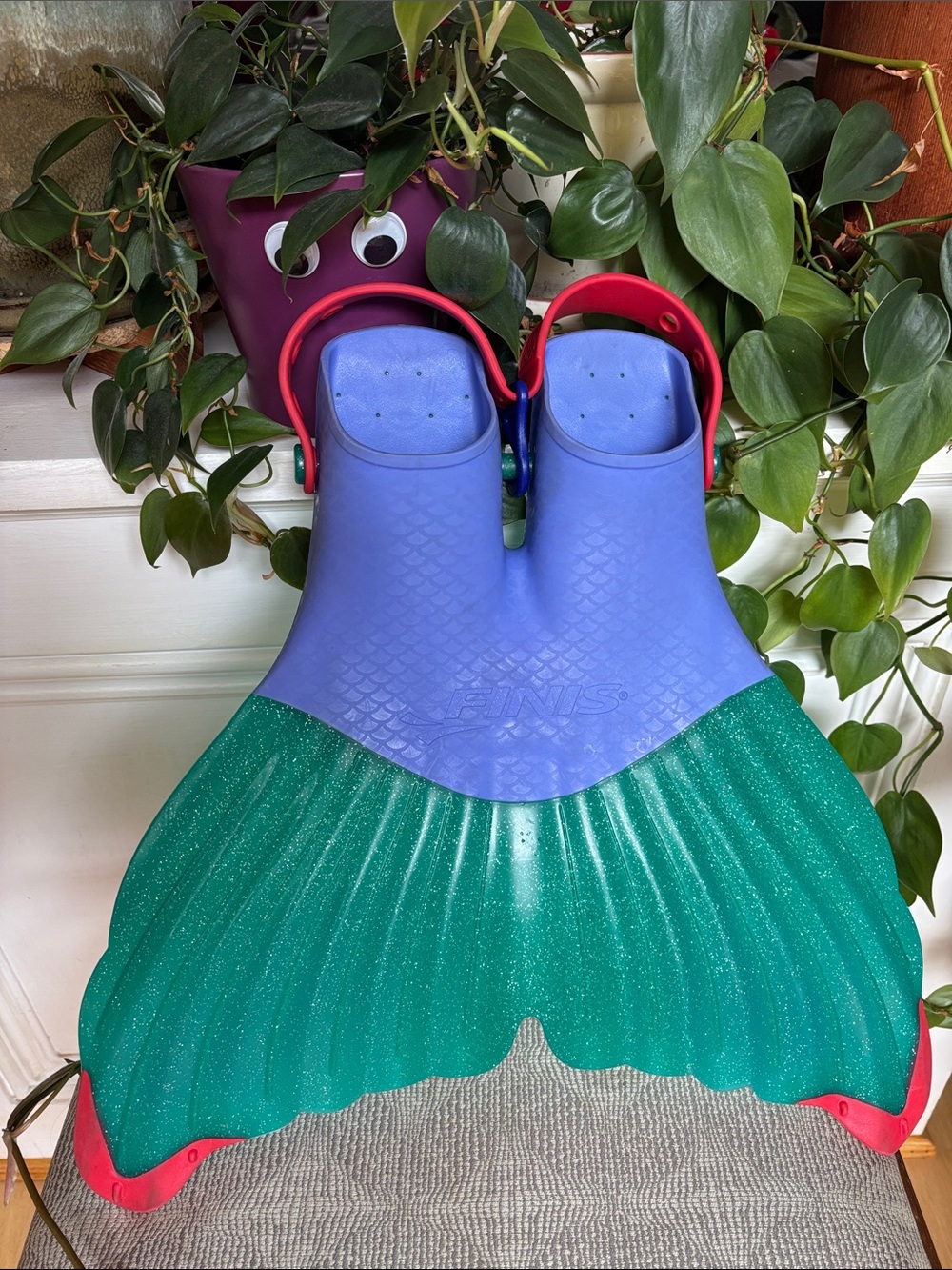 FINIS Mermaid Dream Tail Sparkle Teal/Purple Monofin youth adjustable fit